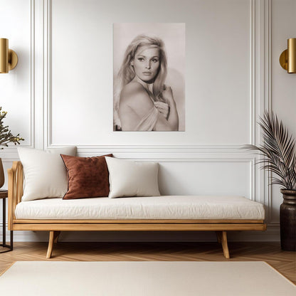 Ursula Andress Bare Shoulders Poster | Black and White Wall Art Print - Celebrities Poster