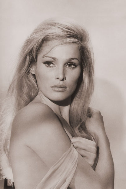 Ursula Andress Bare Shoulders Poster | Black and White Wall Art Print - Celebrities Poster
