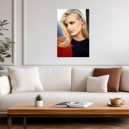 Daryl Hannah in Red Poster | Half Profile Portrait Wall Art Print - Celebrities Poster