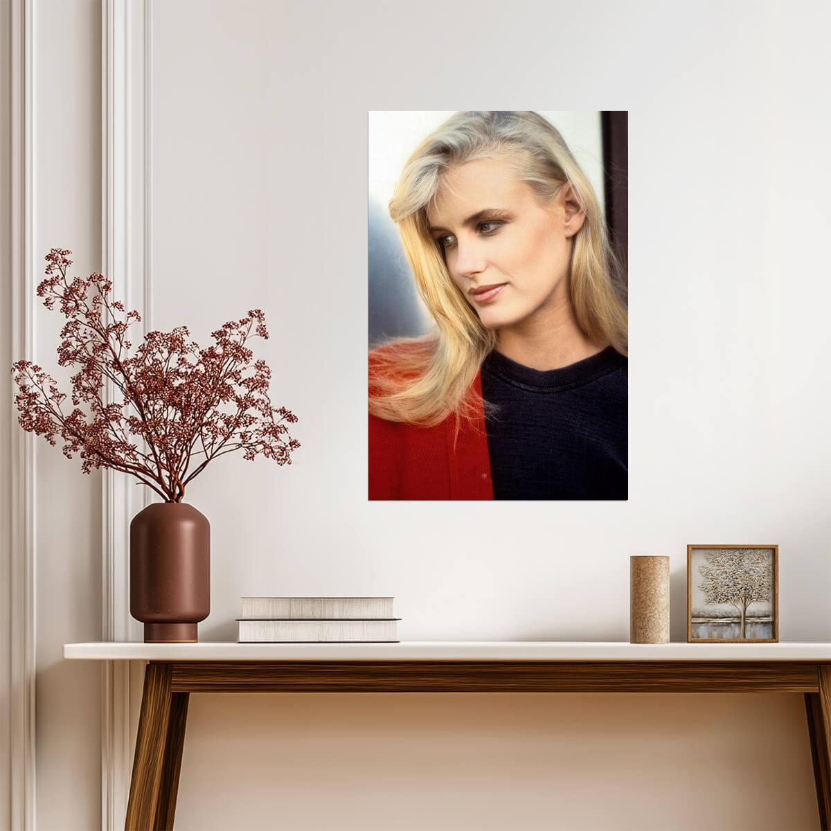 Daryl Hannah in Red Poster | Half Profile Portrait Wall Art Print - Celebrities Poster