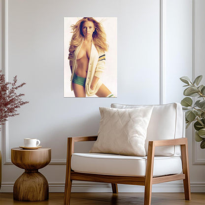 Scarlett Johansson in Green Shorts Poster | Sexy Actress Wall Art Print - Celebrities Poster