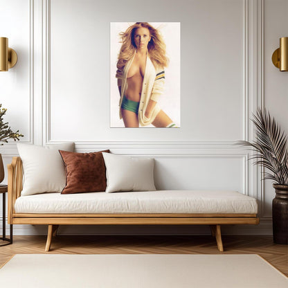 Scarlett Johansson in Green Shorts Poster | Sexy Actress Wall Art Print - Celebrities Poster
