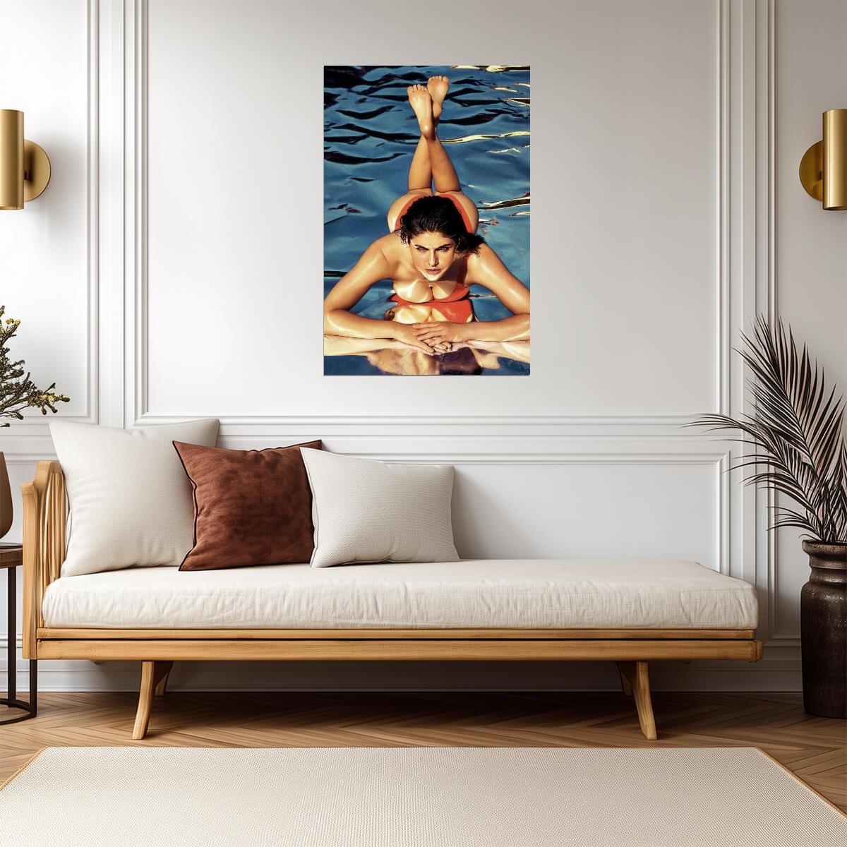 Alexandra Daddario Legs Up Pose Poster | Sexy Actress Wall Art Print - Celebrities Poster