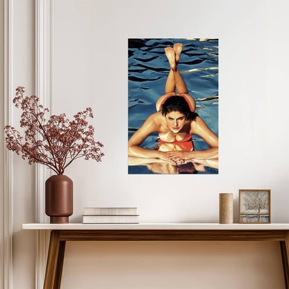 Alexandra Daddario Legs Up Pose Poster | Sexy Actress Wall Art Print - Celebrities Poster