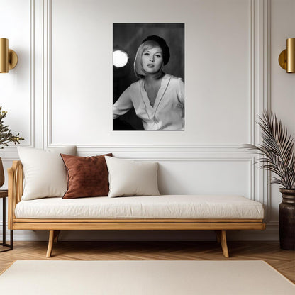 Faye Dunaway Black Beret Poster | Black and White Portrait Wall Art Print - Celebrities Poster