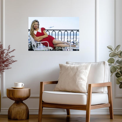 Kim Basinger in Red Dress with Red Lips Poster | Actress Wall Art Print - Celebrities Poster