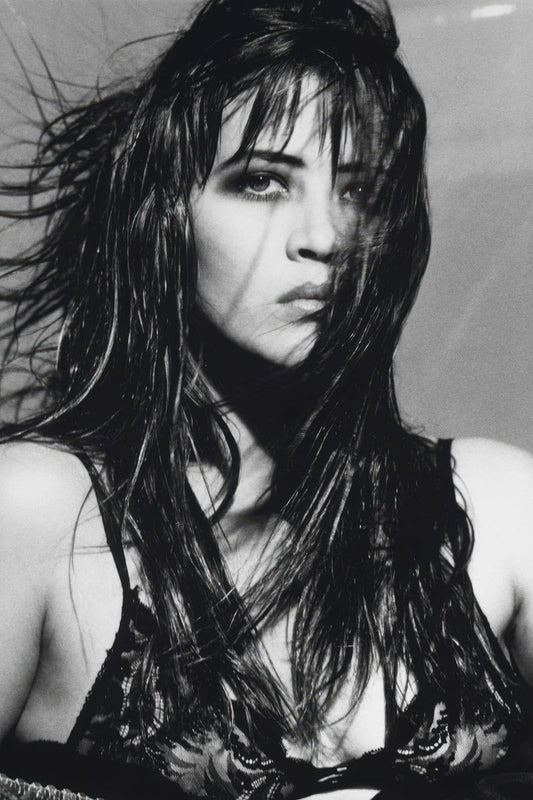 Sophie Marceau in Lace Bra Poster | 1990 Black and White Wall Art Print - Celebrities Poster