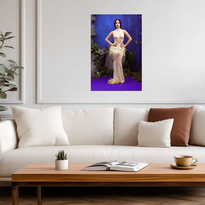 Jenna Ortega in Wet Beige Dress Poster | Gothic Outfit Wall Art Print - Celebrities Poster
