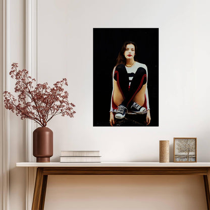 Liv Tyler Sneakers Poster | Vintage Red Lipstick Wall Art Print - Celebrities Poster