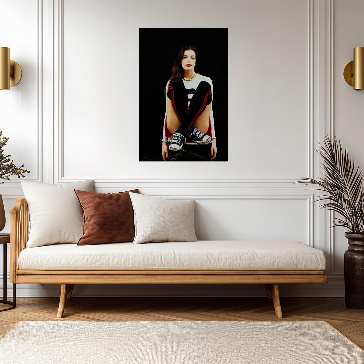 Liv Tyler Sneakers Poster | Vintage Red Lipstick Wall Art Print - Celebrities Poster