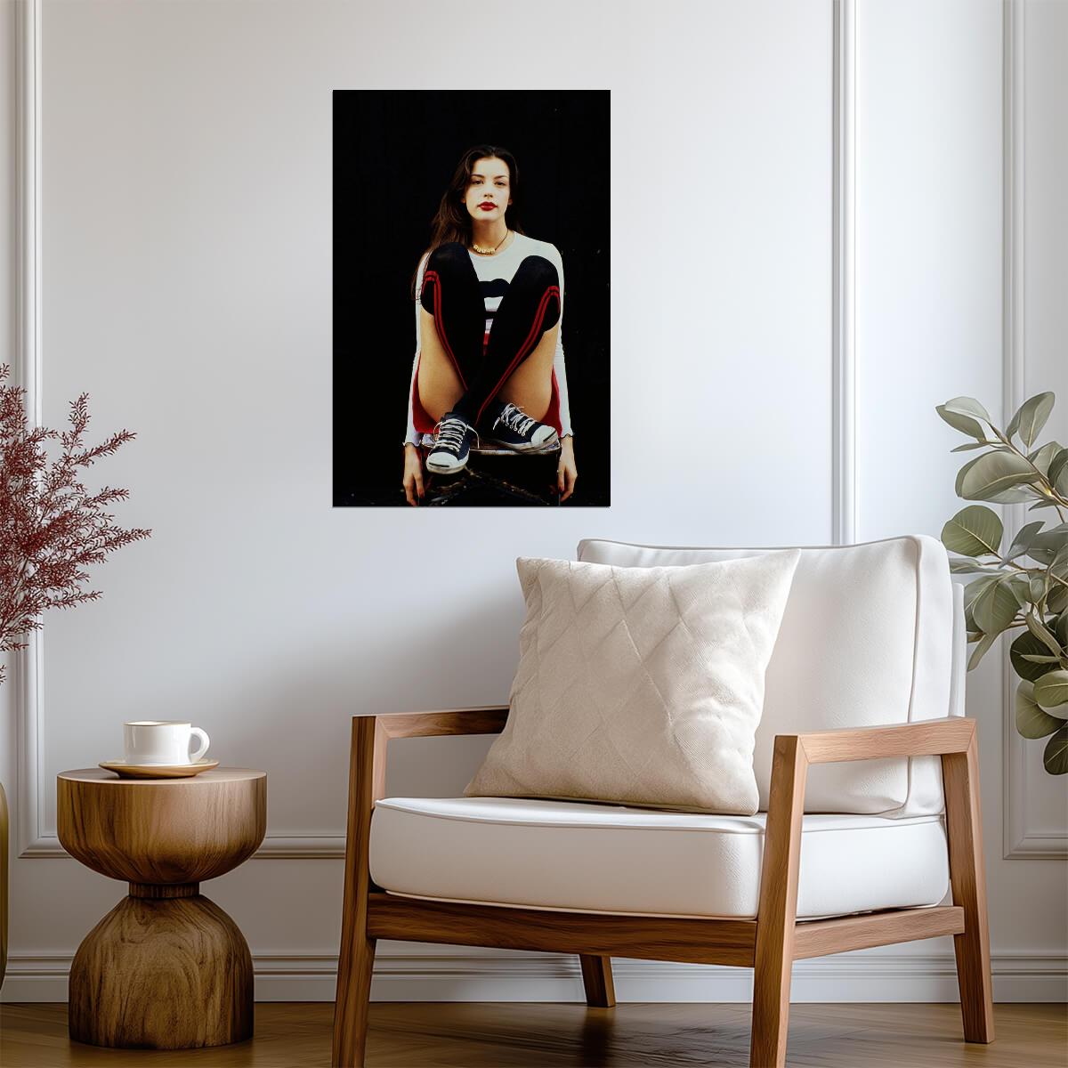 Liv Tyler Sneakers Poster | Vintage Red Lipstick Wall Art Print - Celebrities Poster