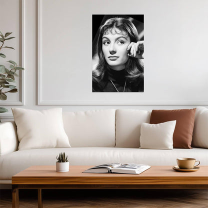 Anouk Aimee Black and White Portrait Poster | Actress Wall Art Print - Celebrities Poster