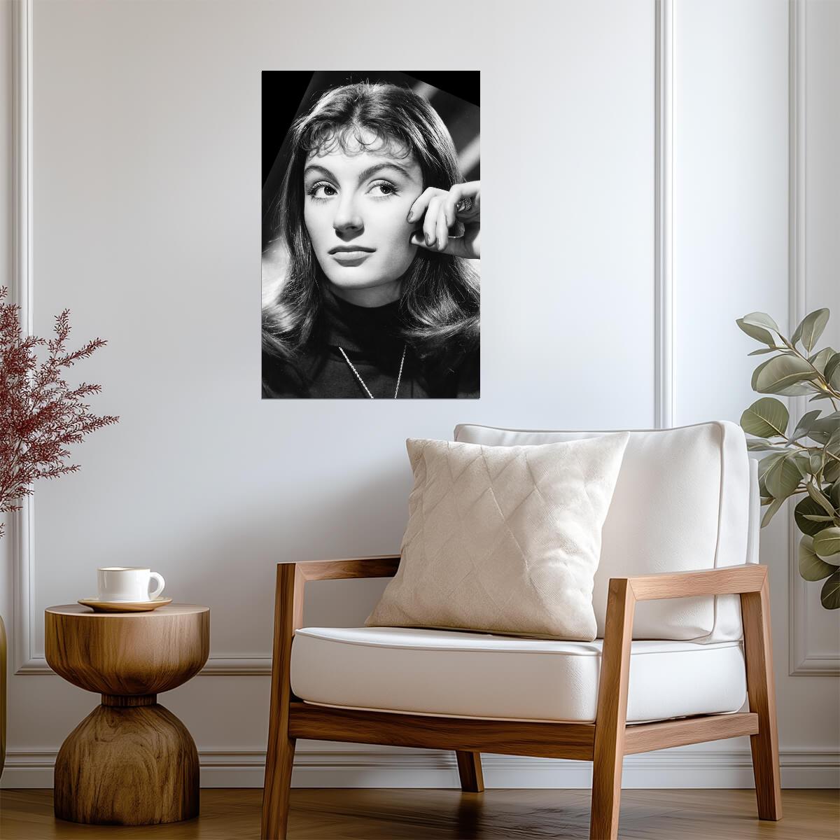 Anouk Aimee Black and White Portrait Poster | Actress Wall Art Print - Celebrities Poster