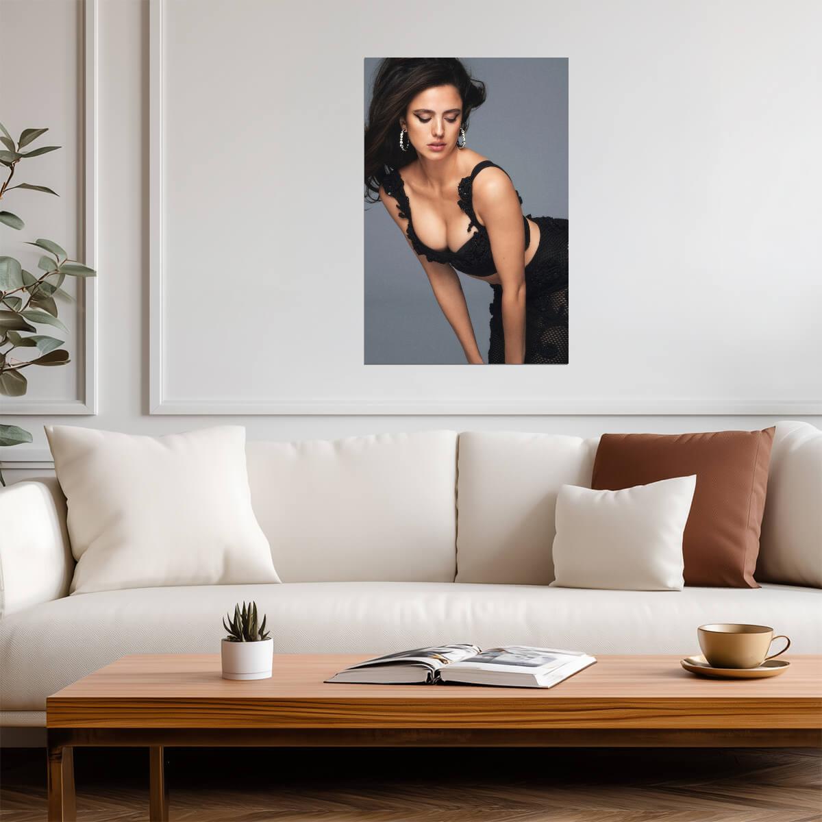 Margaret Qualley in Black Lace Top Poster | Sexy Actress Wall Art Print - Celebrities Poster