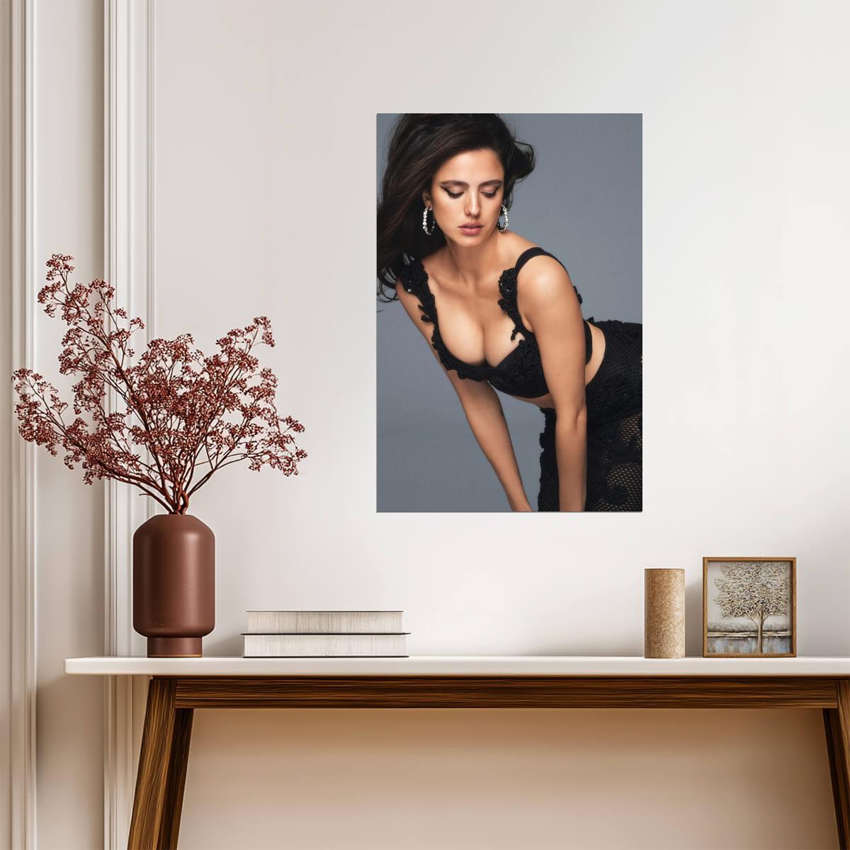 Margaret Qualley in Black Lace Top Poster | Sexy Actress Wall Art Print - Celebrities Poster