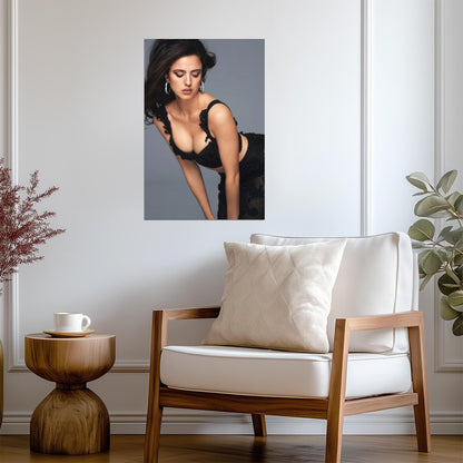Margaret Qualley in Black Lace Top Poster | Sexy Actress Wall Art Print - Celebrities Poster