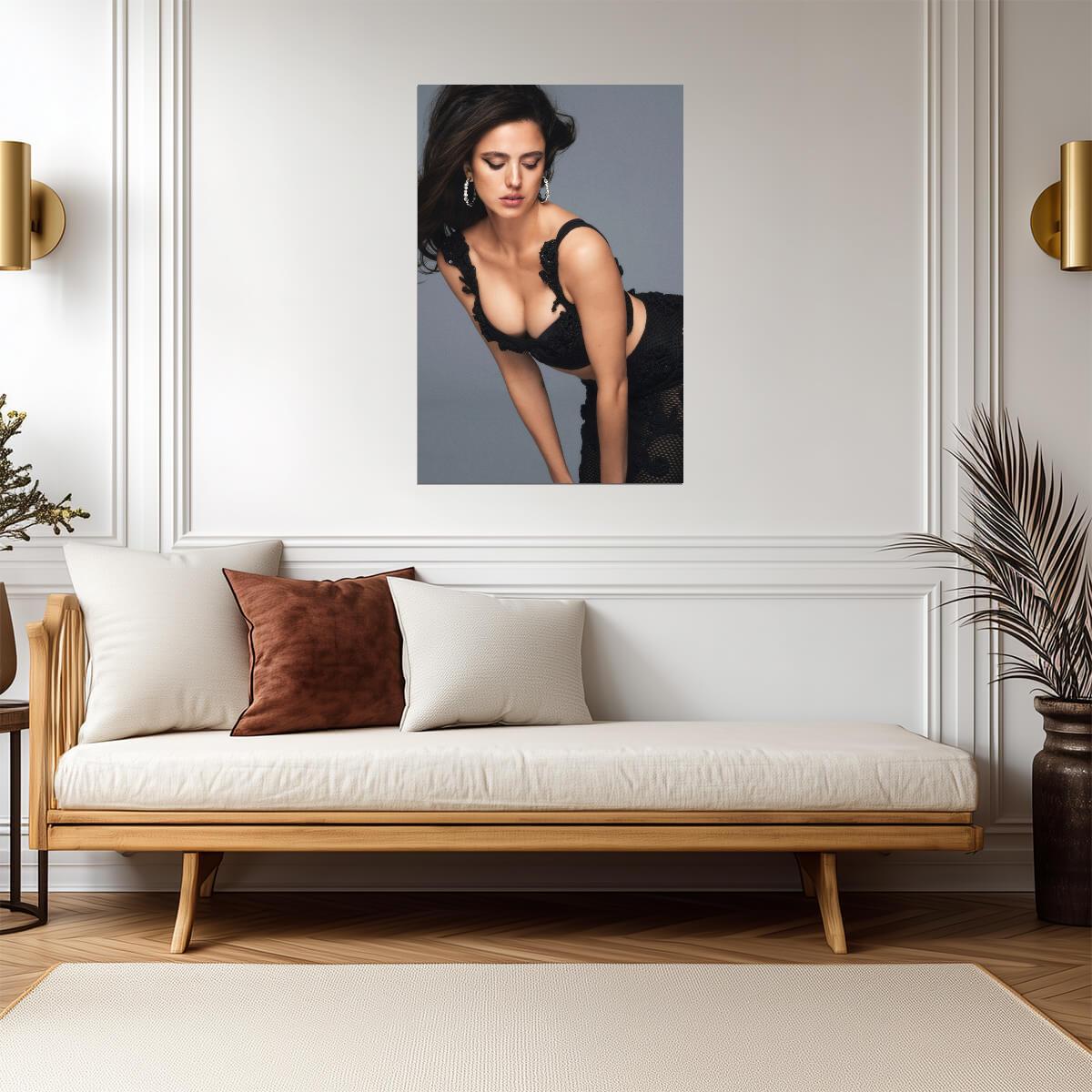 Margaret Qualley in Black Lace Top Poster | Sexy Actress Wall Art Print - Celebrities Poster