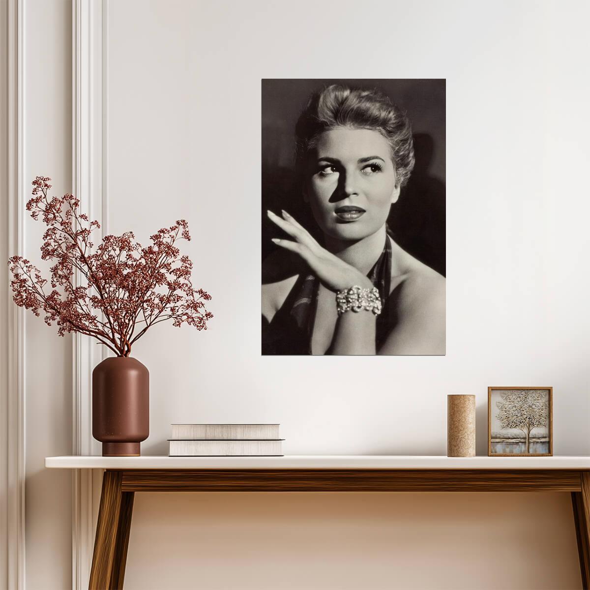Silvana Mangano Black and White Portrait Poster | Actress Wall Art Print - Celebrities Poster
