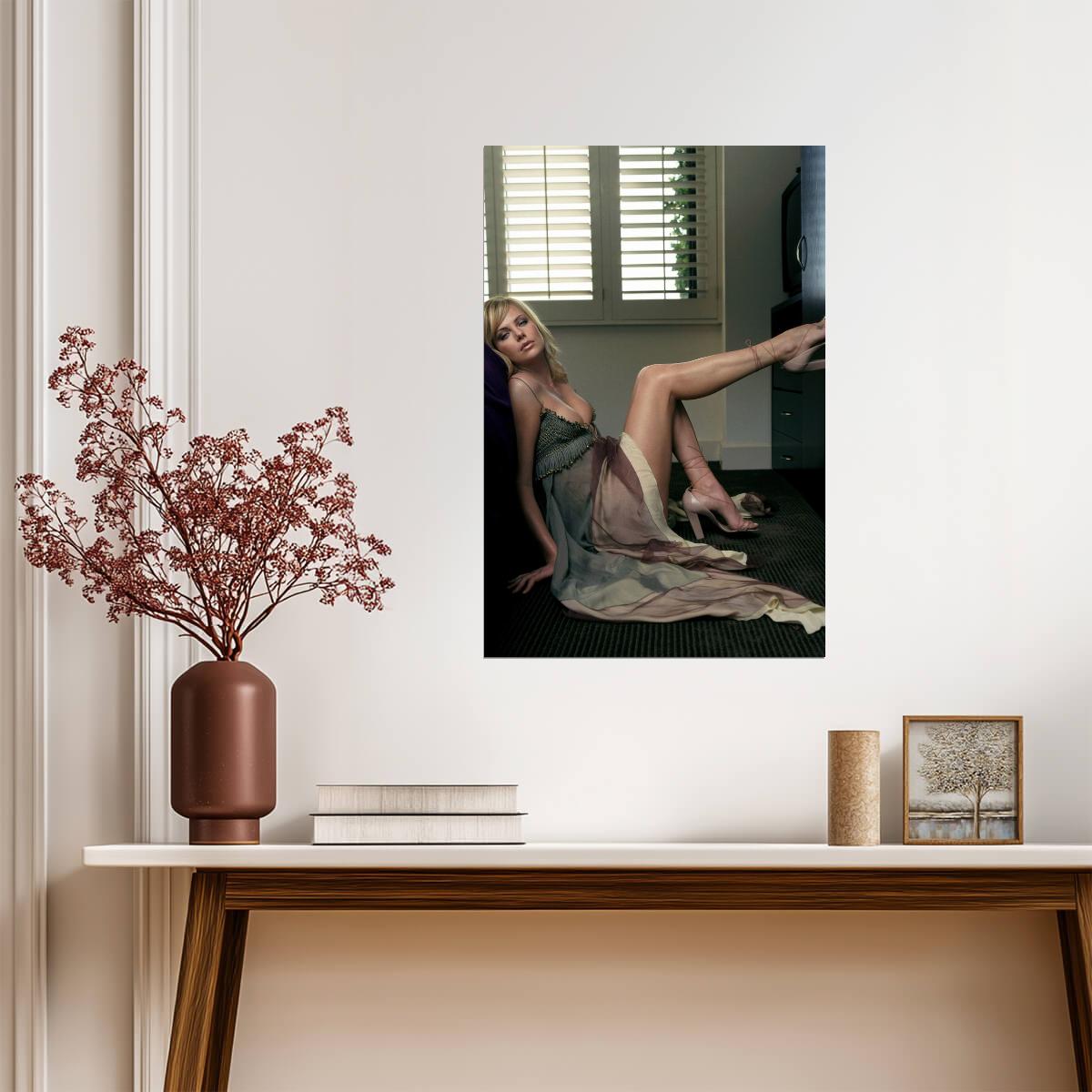 Charlize Theron Sexy Legs Photoshoot Poster | Actress Wall Art Print - Celebrities Poster