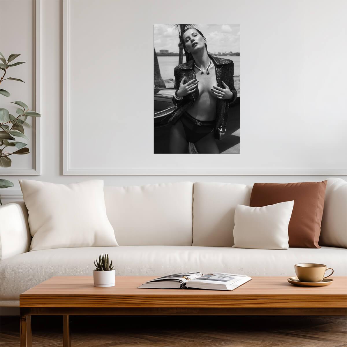 Gisele Bundchen in Open Jacket Poster | Sexy Model Wall Art Print - Celebrities Poster