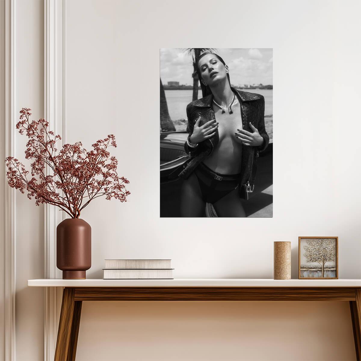 Gisele Bundchen in Open Jacket Poster | Sexy Model Wall Art Print - Celebrities Poster