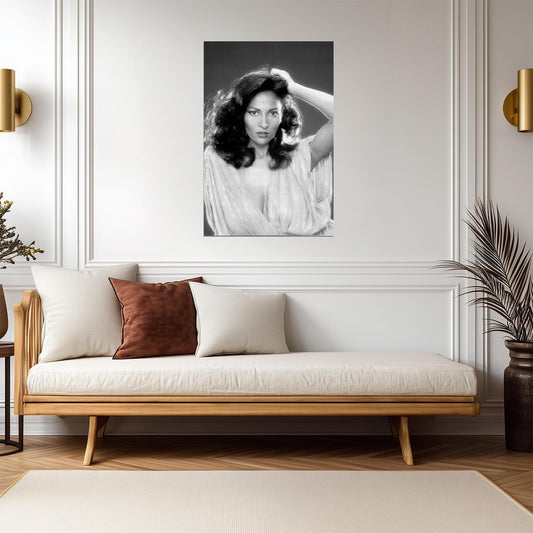 Pam Grier in Dress Poster | Black and White Glamour Portrait Wall Art Print - Celebrities Poster