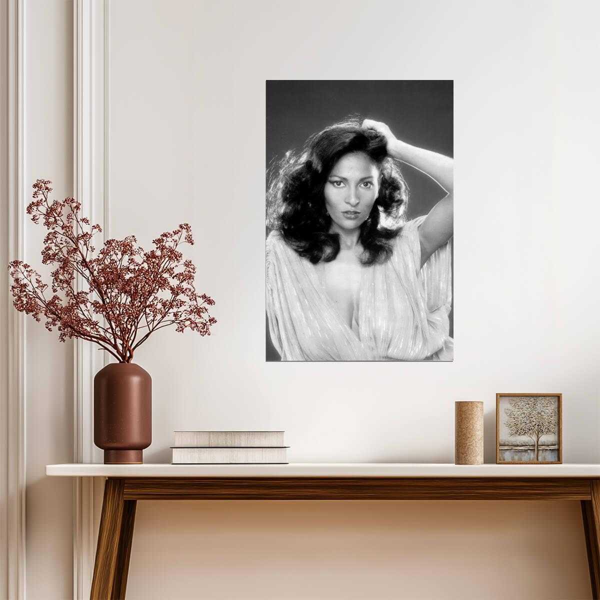 Pam Grier in Dress Poster | Black and White Glamour Portrait Wall Art Print - Celebrities Poster