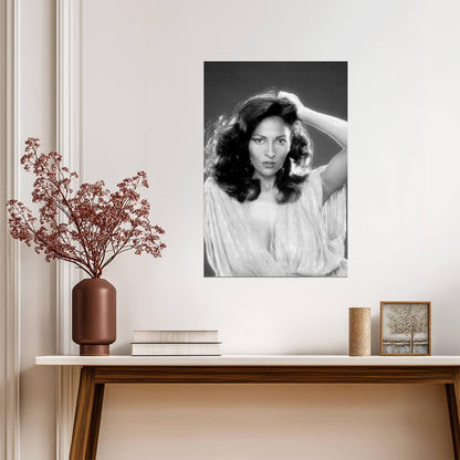 Pam Grier in Dress Poster | Black and White Glamour Portrait Wall Art Print - Celebrities Poster