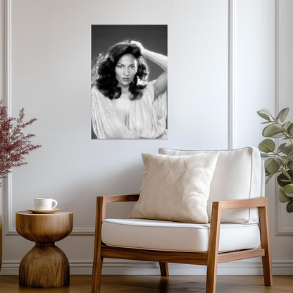 Pam Grier in Dress Poster | Black and White Glamour Portrait Wall Art Print - Celebrities Poster
