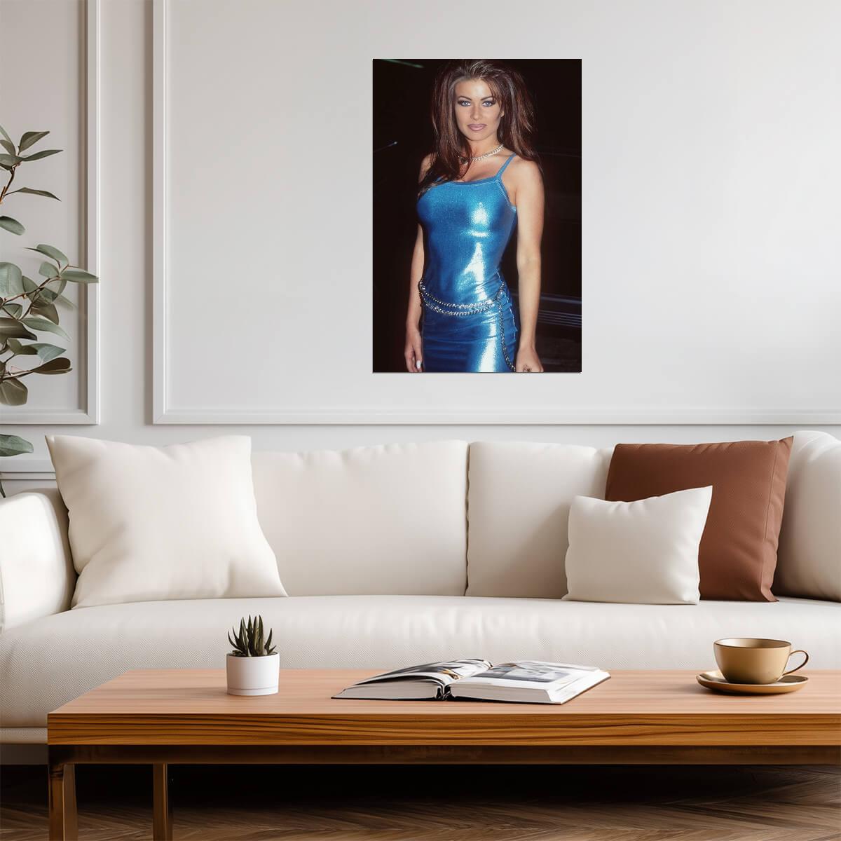 Carmen Electra in Blue Sequined Dress Poster | 1990s Young Actress Print - Celebrities Poster