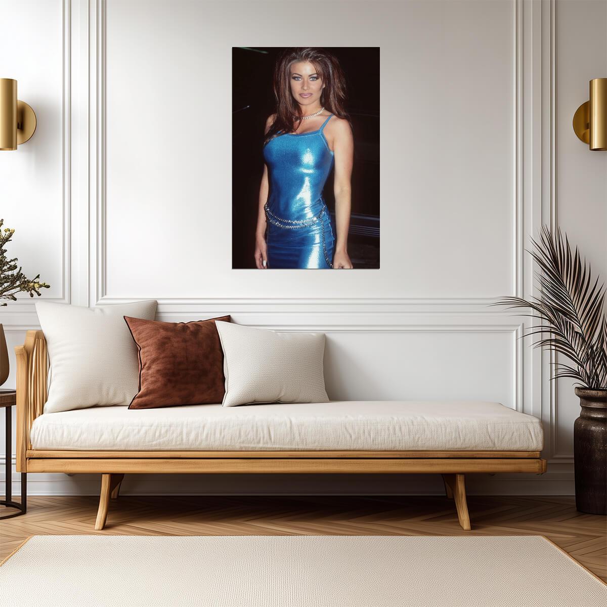 Carmen Electra in Blue Sequined Dress Poster | 1990s Young Actress Print - Celebrities Poster
