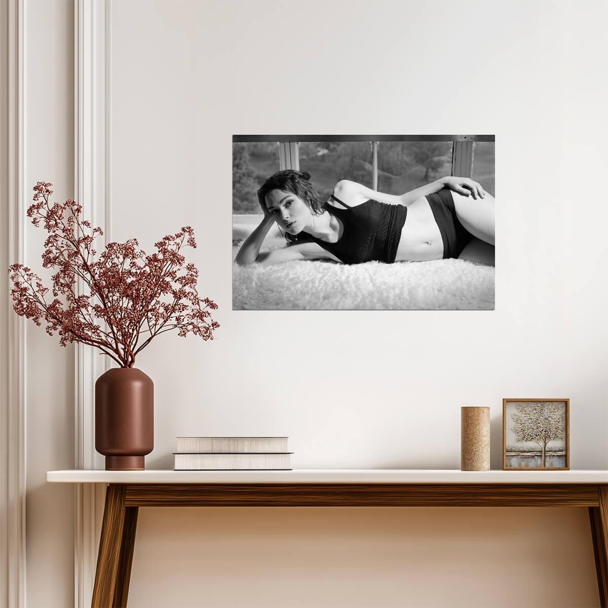 Keira Knightley Black and White Portrait Poster | Actress Wall Art Print - Celebrities Poster