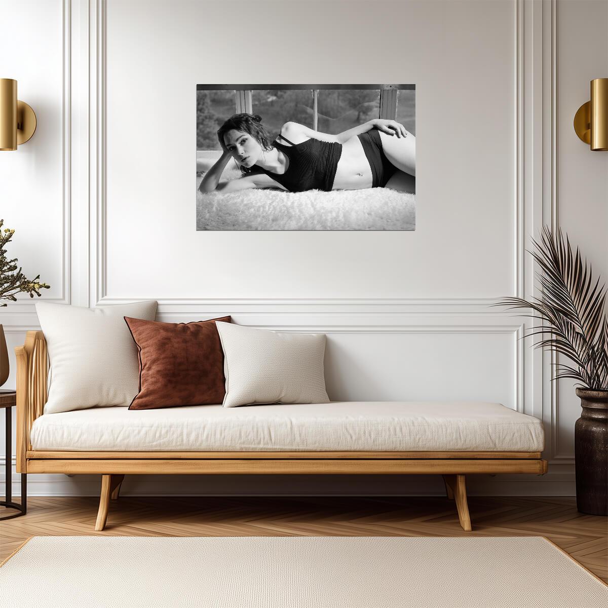 Keira Knightley Black and White Portrait Poster | Actress Wall Art Print - Celebrities Poster