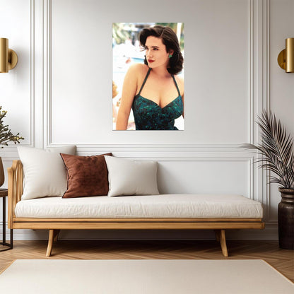 Jennifer Connelly in Green Dress Poster | Red Lips Wall Art Print - Celebrities Poster