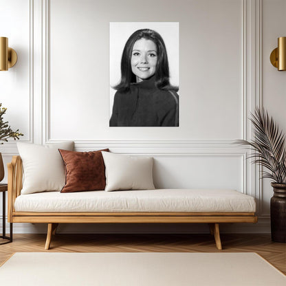 Diana Rigg Black and White Portrait Poster | Actress Wall Art Print - Celebrities Poster