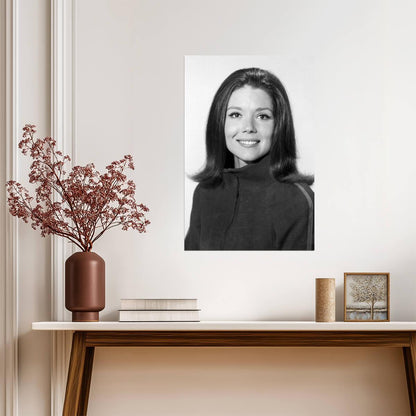 Diana Rigg Black and White Portrait Poster | Actress Wall Art Print - Celebrities Poster
