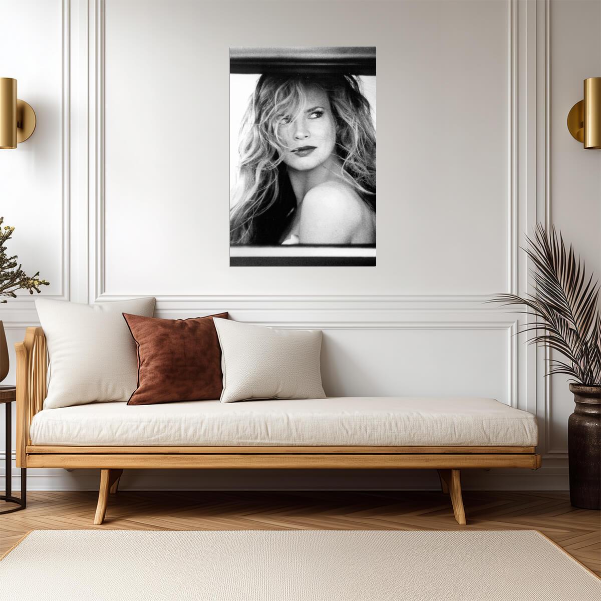 Kim Basinger Black and White Portrait Poster | Actress Photo Print - Celebrities Poster