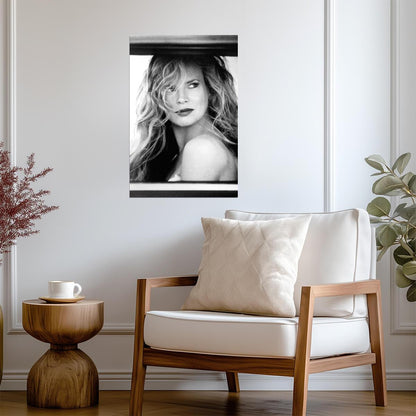 Kim Basinger Black and White Portrait Poster | Actress Photo Print - Celebrities Poster