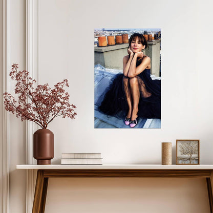 Sophie Marceau in Black Dress Poster | Fashion Photoshoot Wall Art Print - Celebrities Poster
