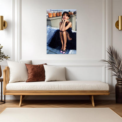 Sophie Marceau in Black Dress Poster | Fashion Photoshoot Wall Art Print - Celebrities Poster