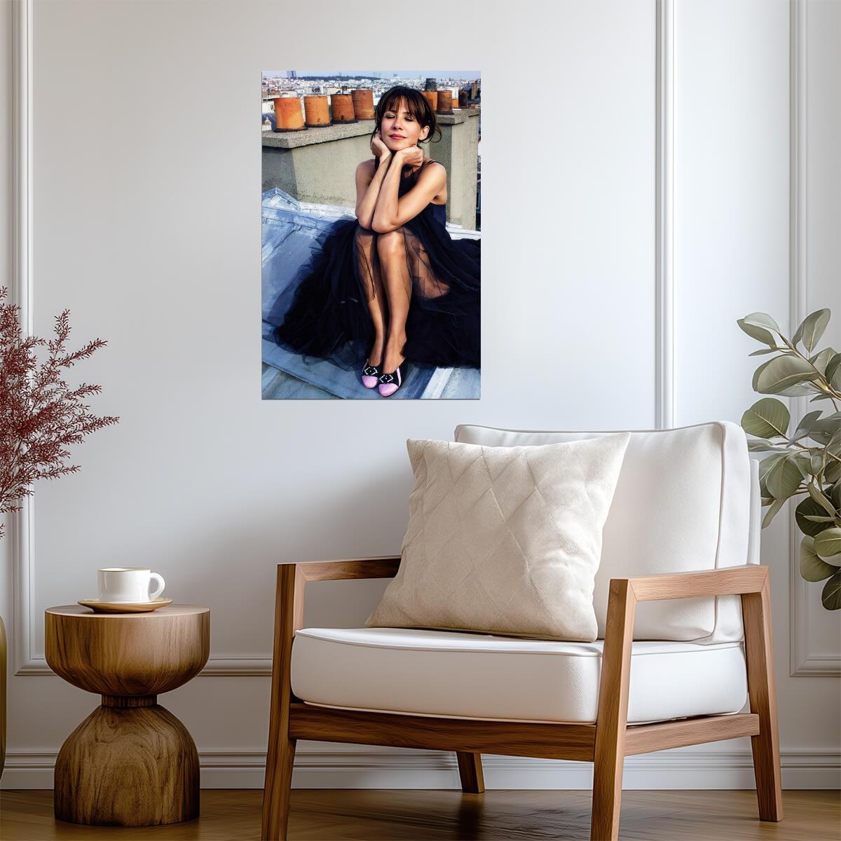 Sophie Marceau in Black Dress Poster | Fashion Photoshoot Wall Art Print - Celebrities Poster