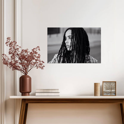 Zoe Kravitz Black and White Portrait Poster | Actress Wall Art Print - Celebrities Poster