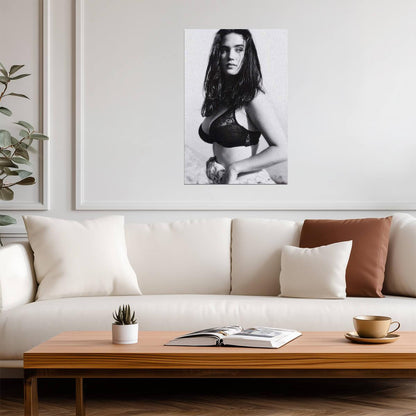 Jennifer Connelly in Black Lingerie Poster | Black and White Portrait Print - Celebrities Poster