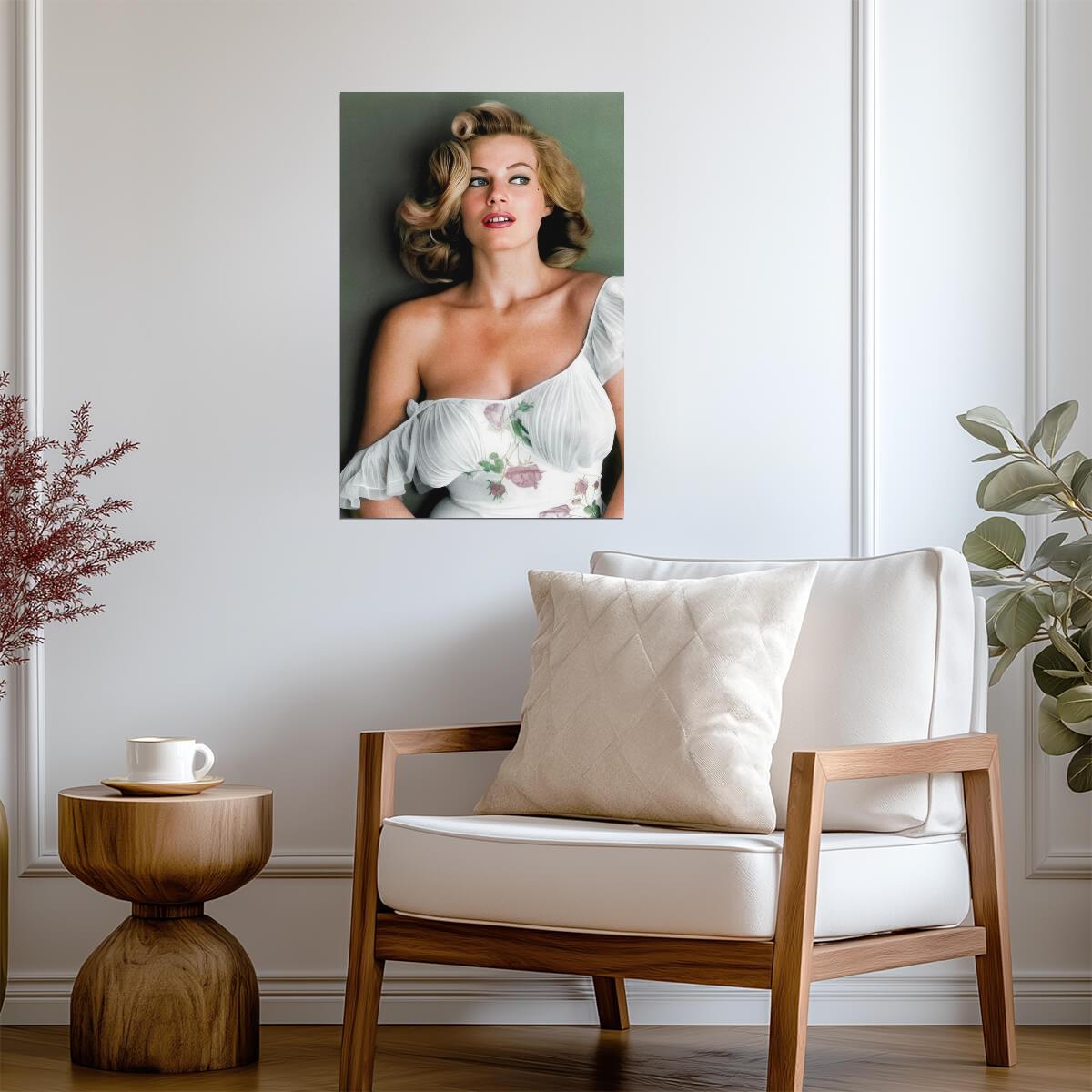 Anita Ekberg in Floral Dress Poster | Actress Wall Art Print - Celebrities Poster