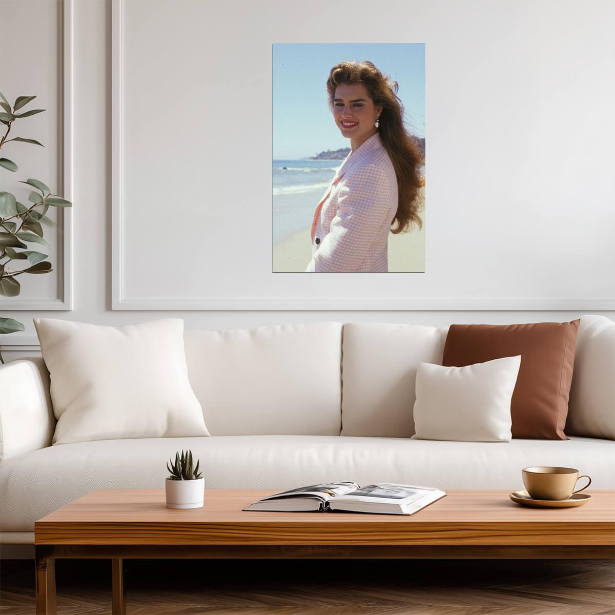 Brooke Shields Plaid Blazer Poster | 1980s Beach Wall Art Print - Celebrities Poster
