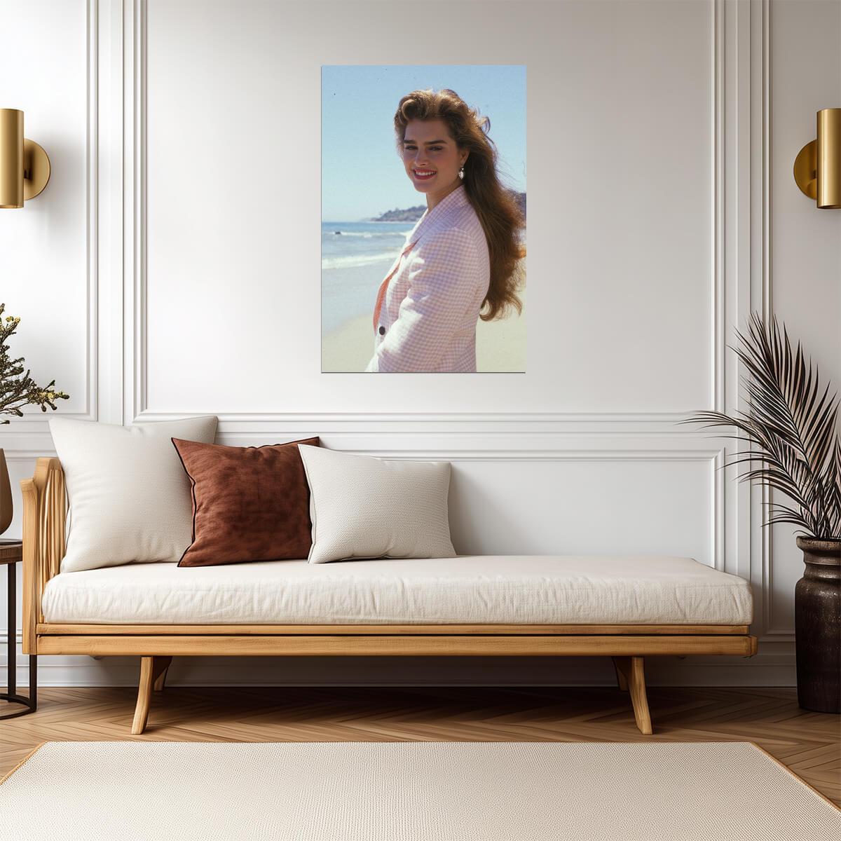 Brooke Shields Plaid Blazer Poster | 1980s Beach Wall Art Print - Celebrities Poster