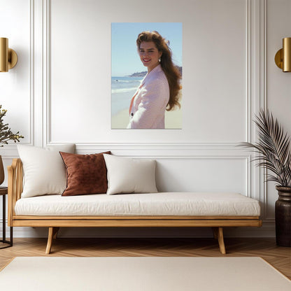Brooke Shields Plaid Blazer Poster | 1980s Beach Wall Art Print - Celebrities Poster