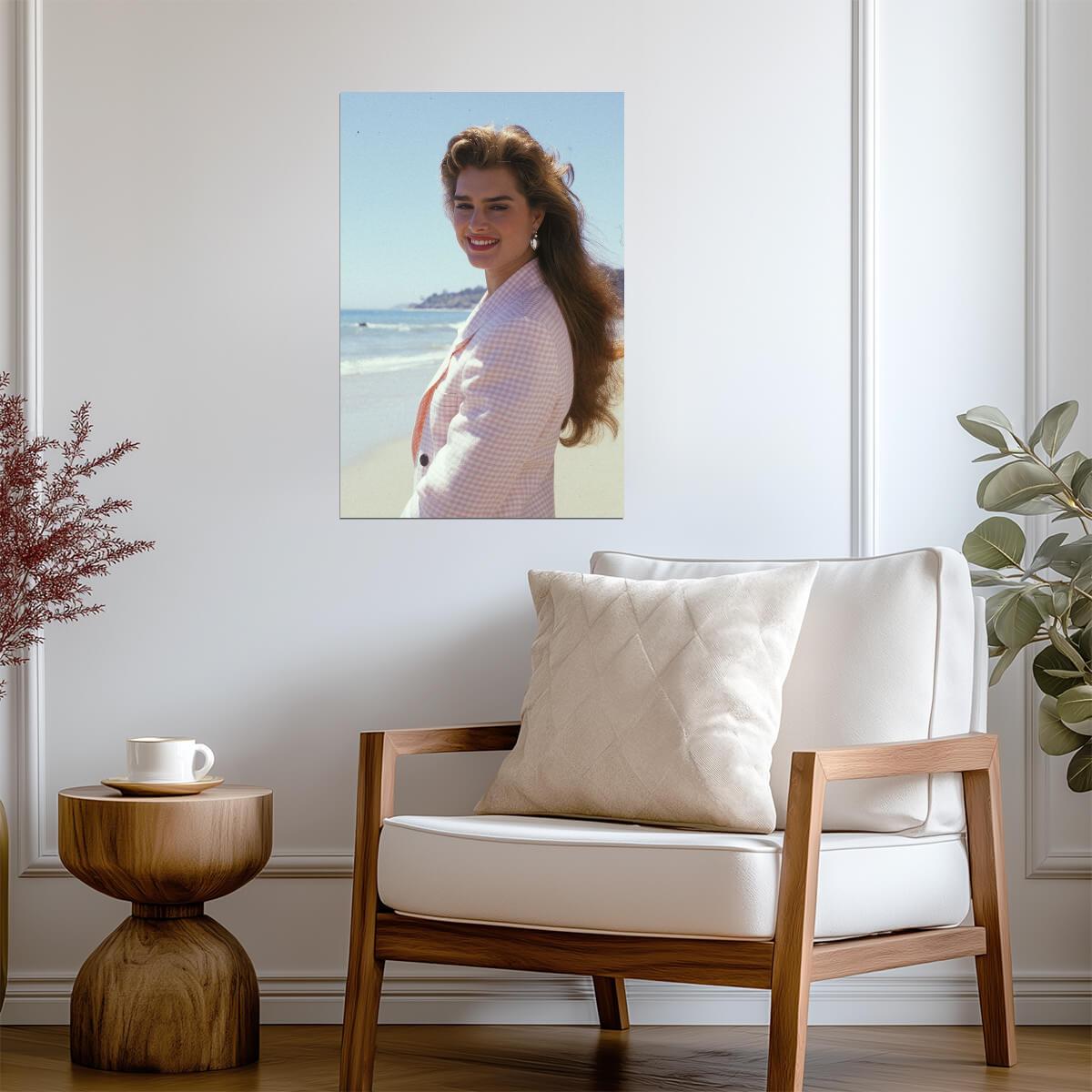 Brooke Shields Plaid Blazer Poster | 1980s Beach Wall Art Print - Celebrities Poster