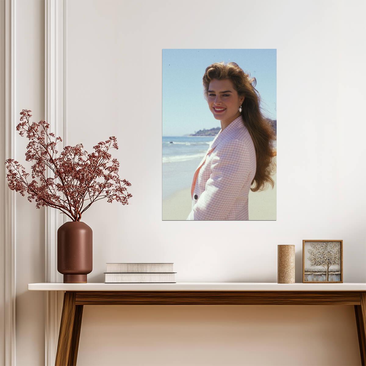 Brooke Shields Plaid Blazer Poster | 1980s Beach Wall Art Print - Celebrities Poster