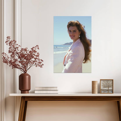Brooke Shields Plaid Blazer Poster | 1980s Beach Wall Art Print - Celebrities Poster